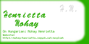 henrietta mohay business card